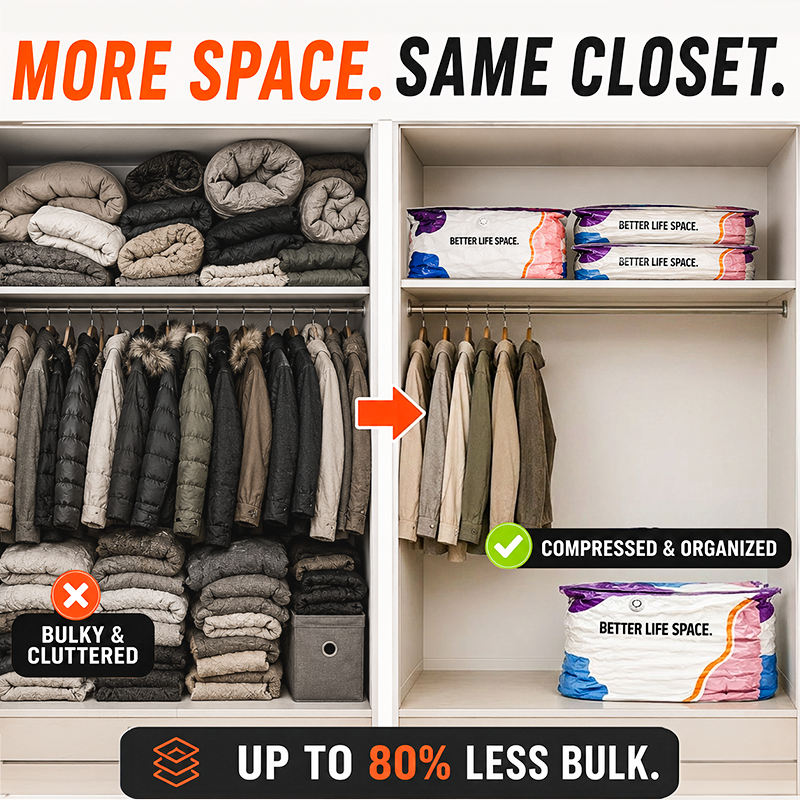 RECLAIM UP TO 80% OF YOUR CLOSET SPACE IN MINUTES