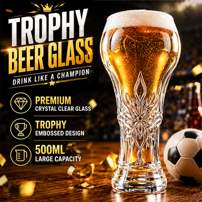 🥳2026 HOT SALE🥳💞50K+ SOLD!🏆🍺 50% OFF! Large Capacity Ornate Beer Glass – Trophy‑embossed, 500ml crystal clear. Perfect for World Cup nights. Hold like a champion! ⚽✨