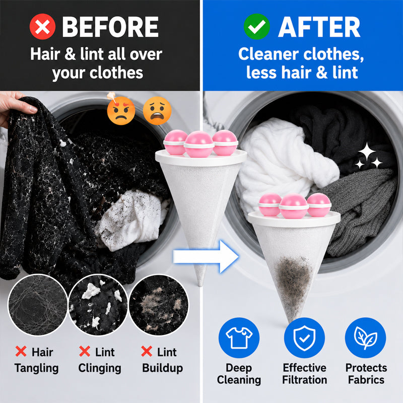 🧺 BUY 1 GET 2 FREE! 🧼 Floating Lint Mesh Bag – Catches Hair & Lint, Reusable & Protects Washing Machine/Drain 🚿