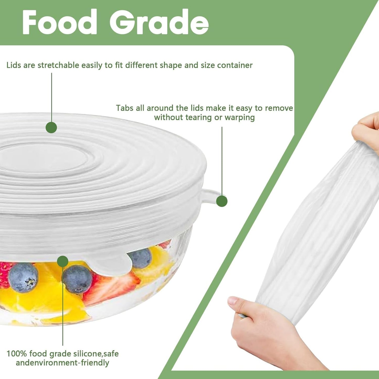 Silicone Stretch Lids Reuseable Microwave Safe Flexible Covers (offer)
