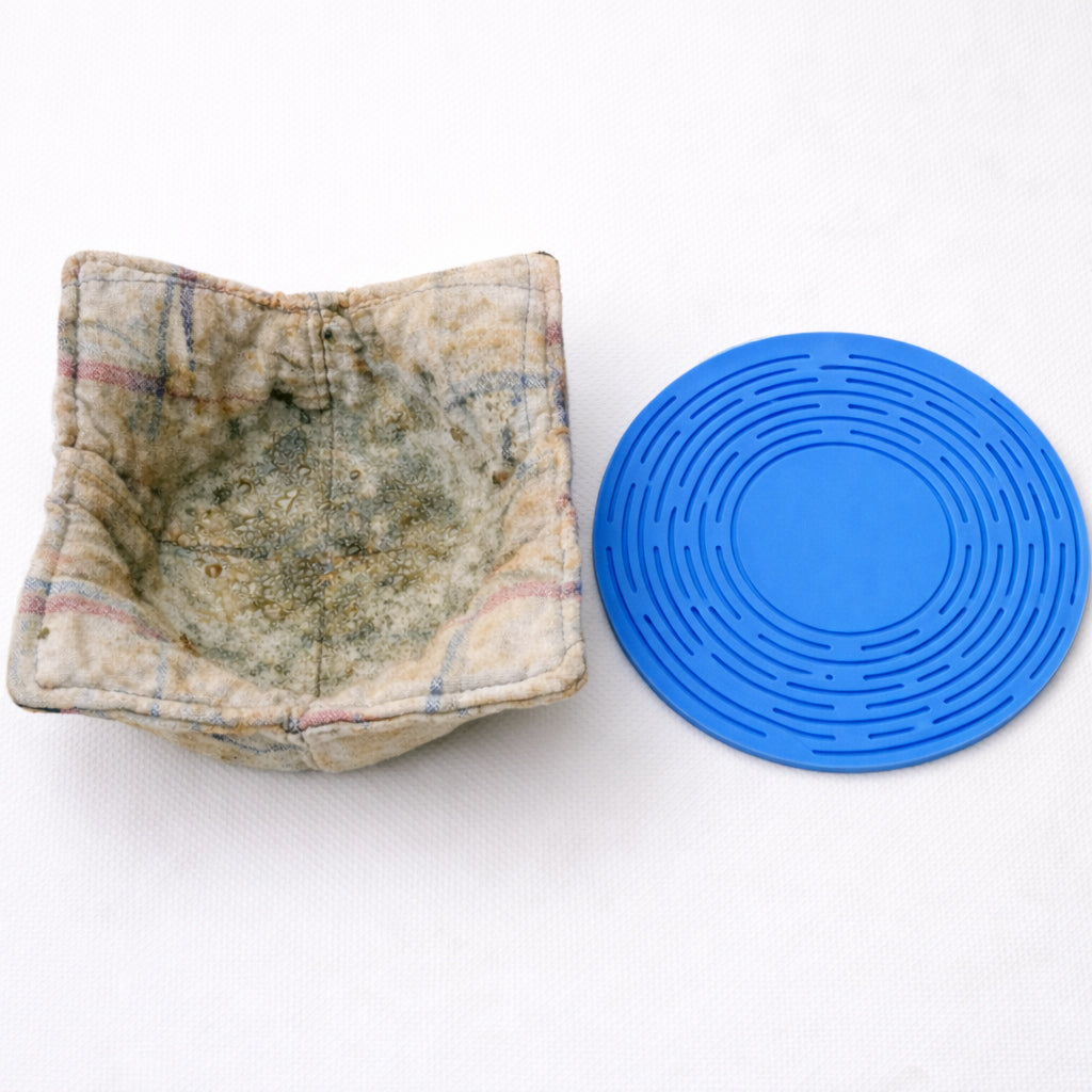2-in-1  Silicone Mesh Bag & Heat-Resistant Trivet Mat for Hot Bowls (Offer)