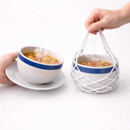 2-in-1  Silicone Mesh Bag & Heat-Resistant Trivet Mat for Hot Bowls (Offer)
