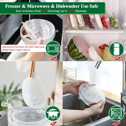 Silicone Stretch Lids Reuseable Microwave Safe Flexible Covers (offer)