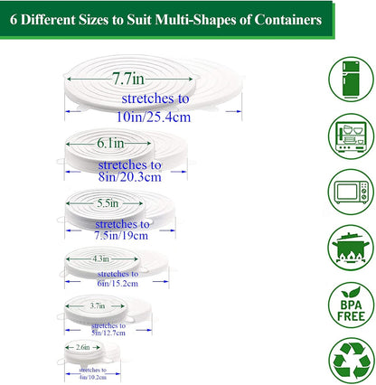 Silicone Stretch Lids Reuseable Microwave Safe Flexible Covers (offer)