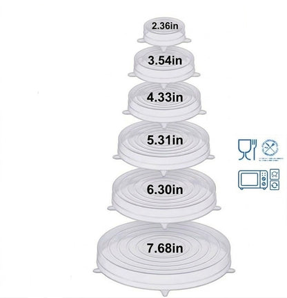 Silicone Stretch Lids Reuseable Microwave Safe Flexible Covers (offer)